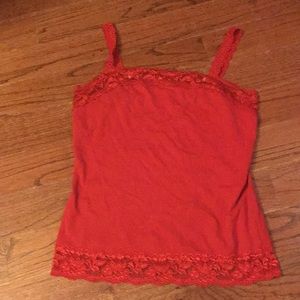 Red lace cami